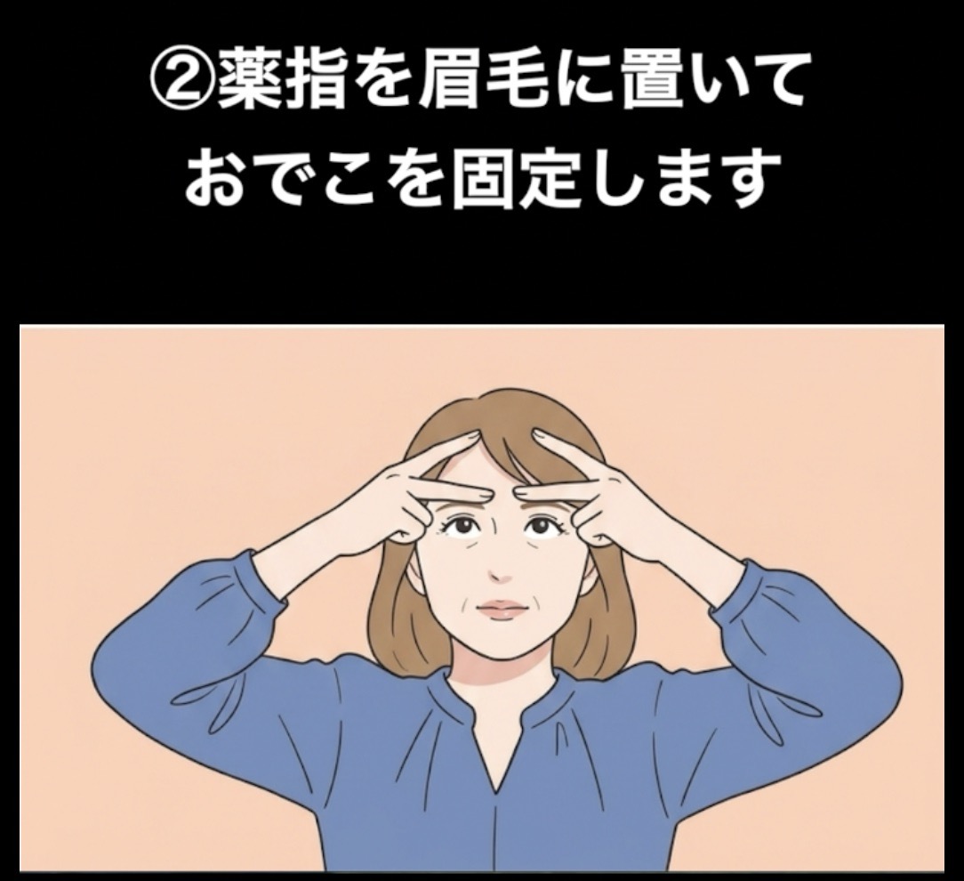 眉毛で固定
